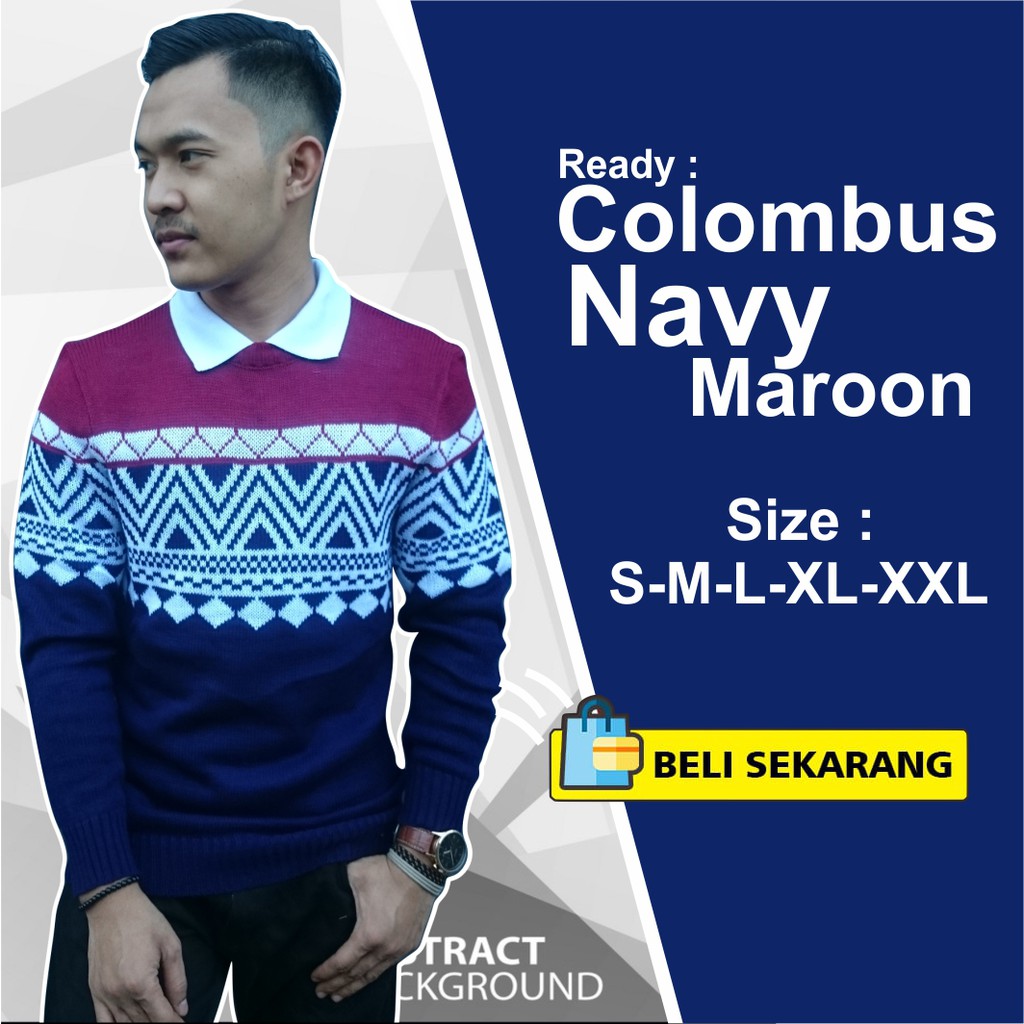 Baju Rajut / Sweater Pria Colombus S M L XL XXL XXXL 4XL sweater cowok Outer sweater rajut jumbo