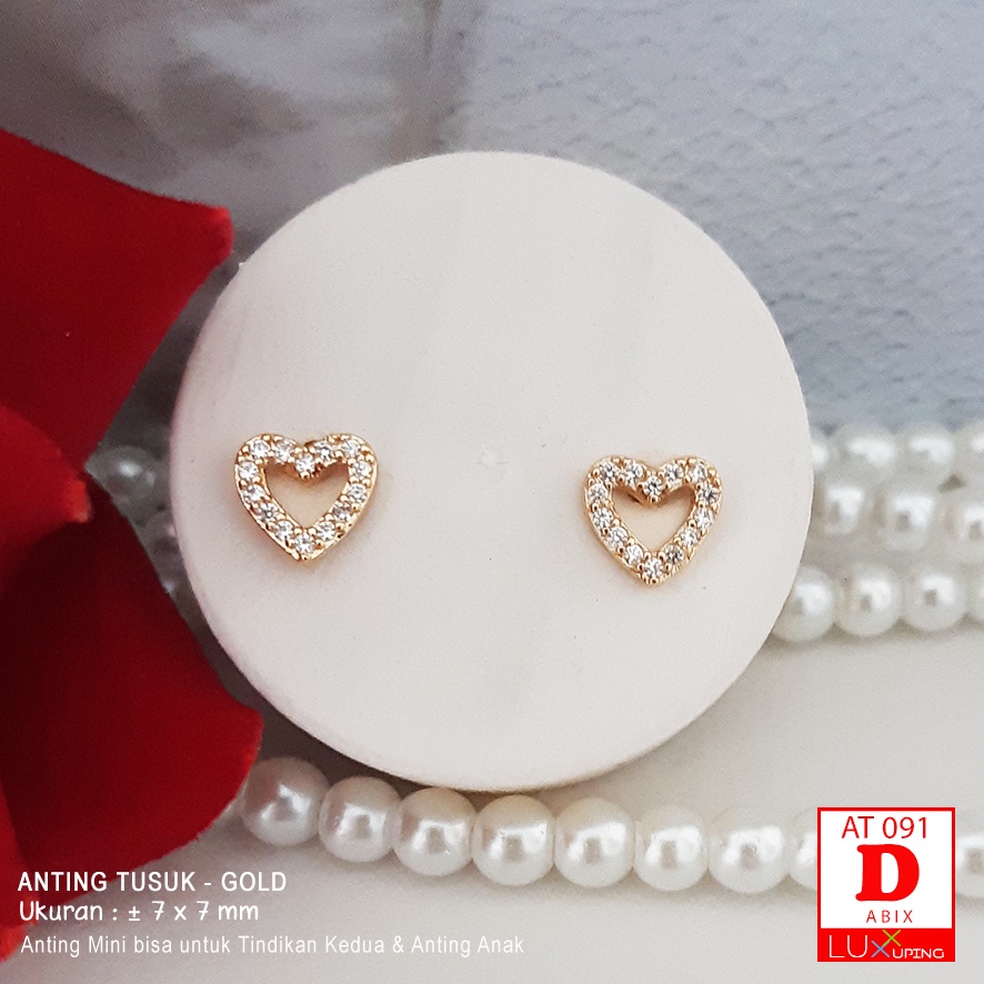 AT 091 Anting Tusuk Kecil Tindik Lubang di Pinggiran Telinga Perhiasan Lapis Emas Imitasi Permata Zirkon Aksesoris Wanita Korea Model Terbaru Anting Funky Anting Unisex Laki Perempuan Piercing Luxx Xuping