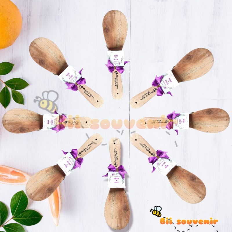SOUVENIR PERNIKAHAN CENTONG KAYU SABLON, SOUVENIR CENTONG KAYU