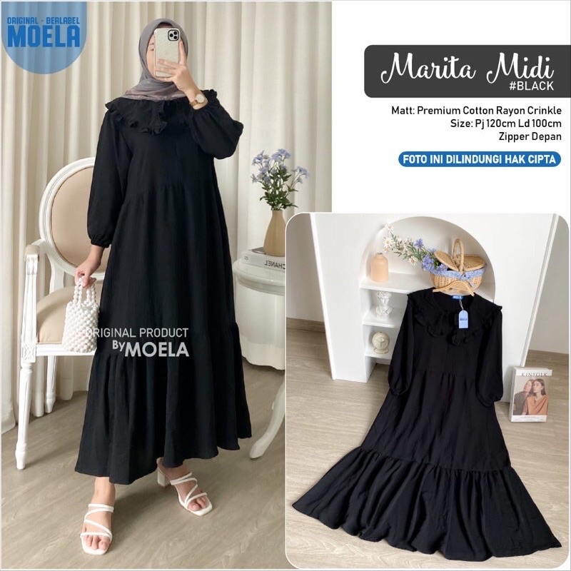 MARITA MIDI BY MOELA |dress busui|midi dress viral