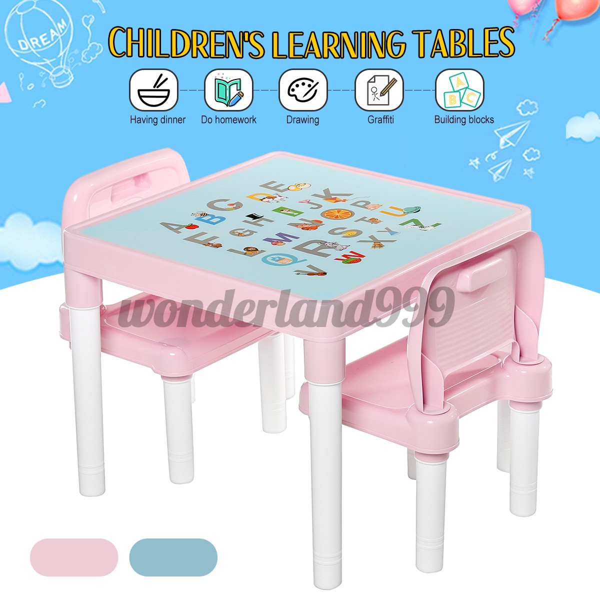 Childrens Table And Chair Set Baby Learning Child Desk Chair Household Toy Game Shopee Indonesia