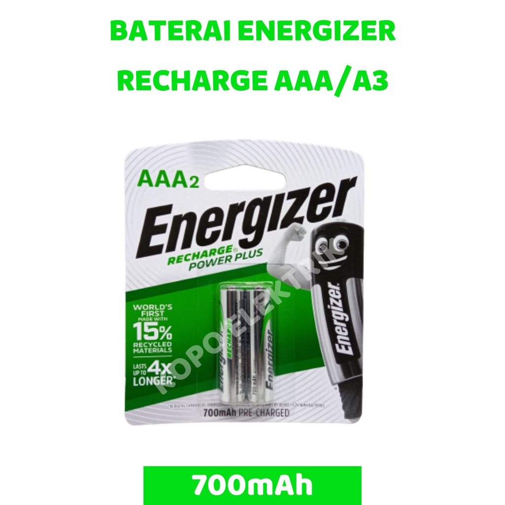 Baterai / Batre Energizer Recharge AAA 2 Pcs A3 700mAh