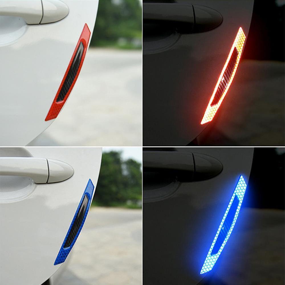 Nanas 4Pcs Strip Reflektif Mobil Auto Decal Alarm Peringatan Keselamatan