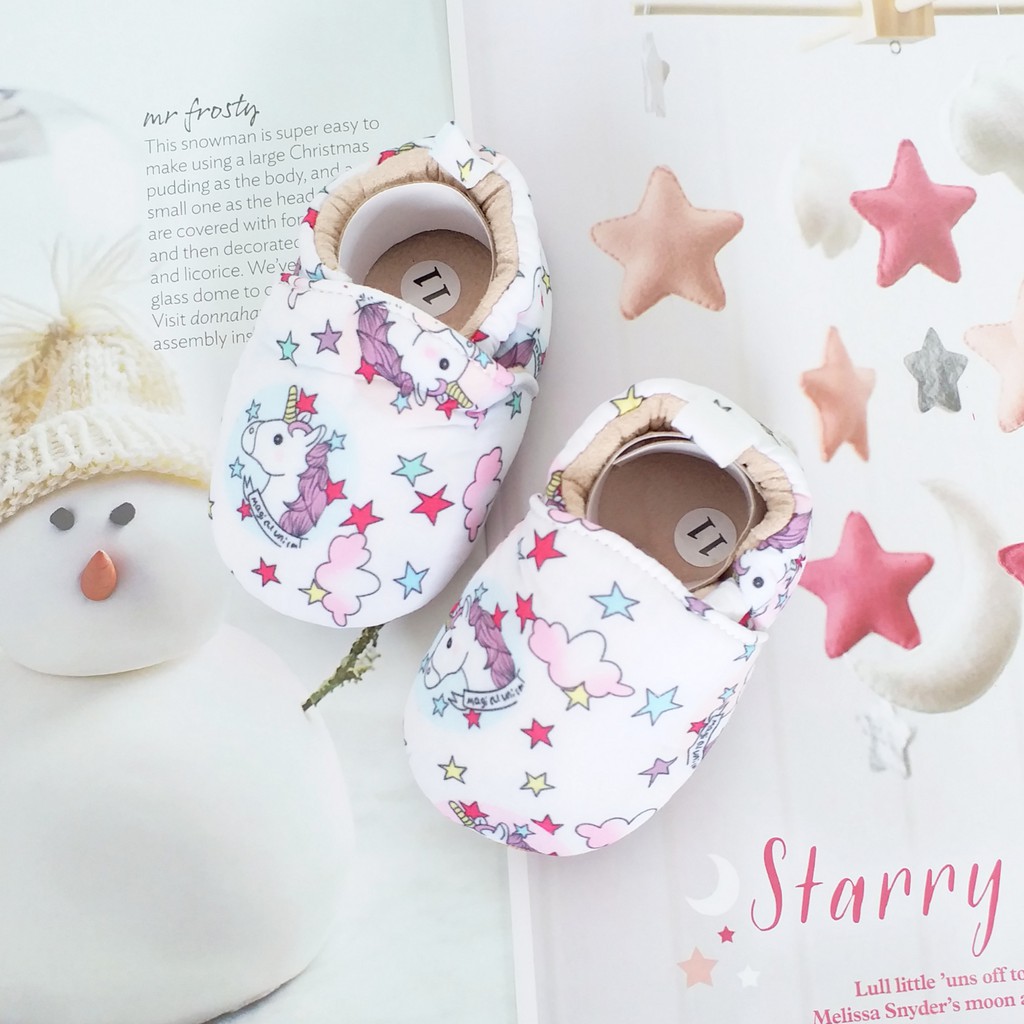 HappyOliver HAE-WON SEPATU Prewalker Bayi Bahan Katun Prewalker Shoes bayi laki perempuan newborn 3-18 bulan