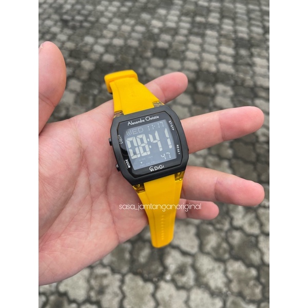 Jam Tangan Alexandre Christie Ac 9348 Original Yellow Wanita Digital