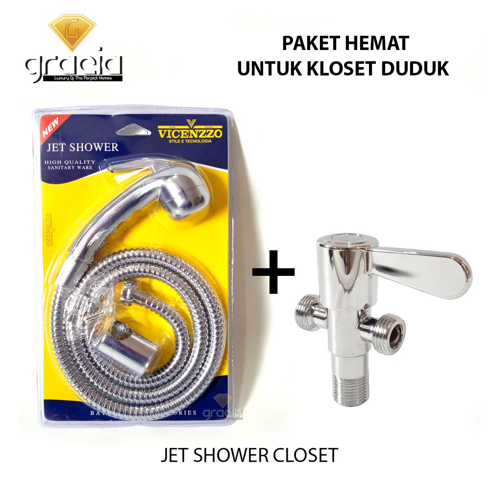 Jet Shower Spray Bidet Set Chrome ANTI KARAT Jet Shower Toilet WC /  Semprotan air closet / toilet