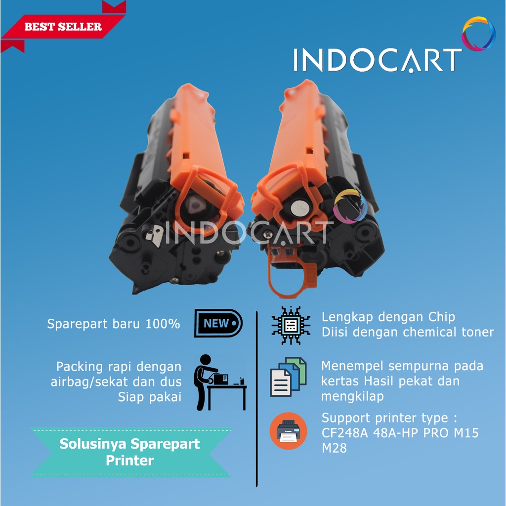 Toner Cartridge Compatible CF248A 48A-Printer Laser HP M15 M28-New Chip