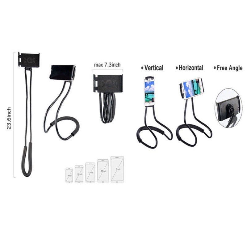 PREMIUM LAZYPOD LEHER DAN PINGGANG / LAZY POD / HOLDER HP LAZY HANGING NECK CELL STAND / HOLDER