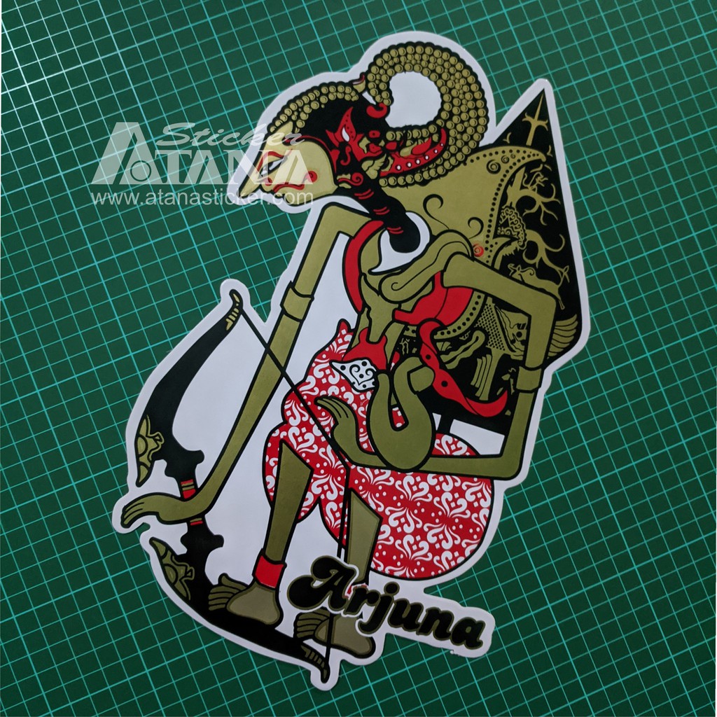 Stiker Printing Sablon Jumbo Vinyl Wayang Arjuna Janaka Permadi Motor Mobil Dinding Kaca Lemari