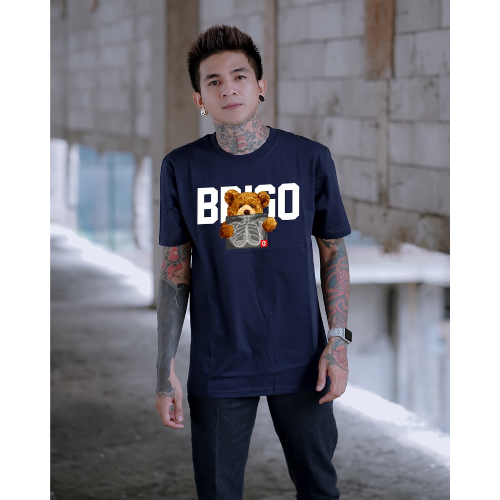 BRIGO Kaos Lengan Pendek Bear Rontgen II Kaos Distro BRIGO Beruang Rontgen II Kaos Katun Combed M-XL ( Pria &amp; Wanita )