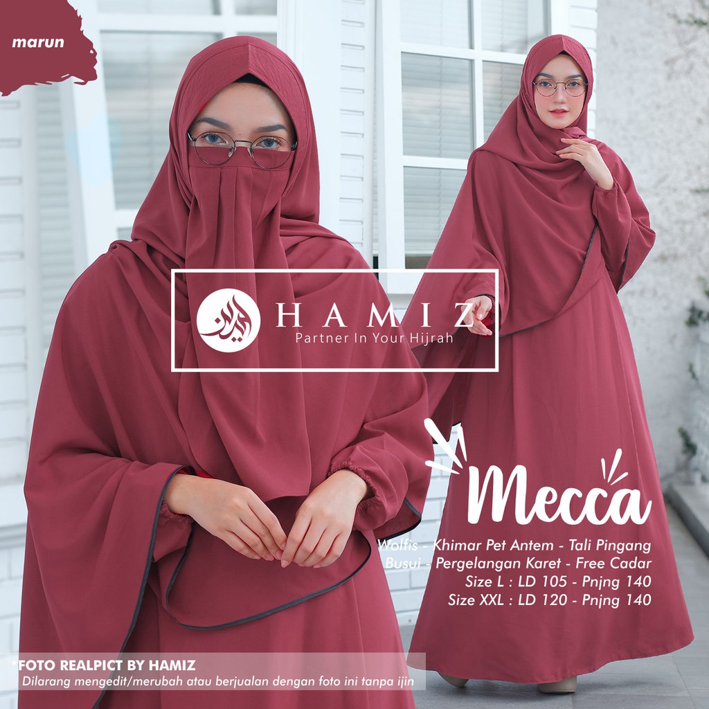 MECCA SYARI gamis set khimar cadar niqab wolfis original terbaru free ongkir HAMIZ-1