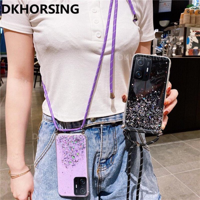 

Gilaa!!! Case Tali Nagita Xiaomi Mi 11T Mi 11T Pro Lanyard Glitter Gantungan Hemat