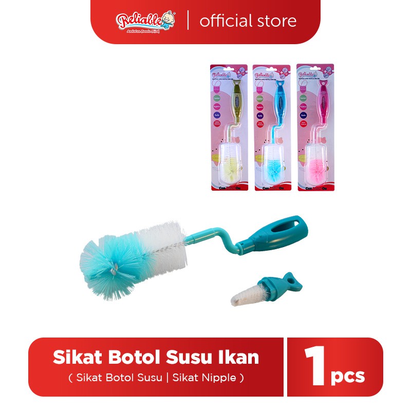 Reliable - Sikat Botol Susu Model Ikan Bulu halus press