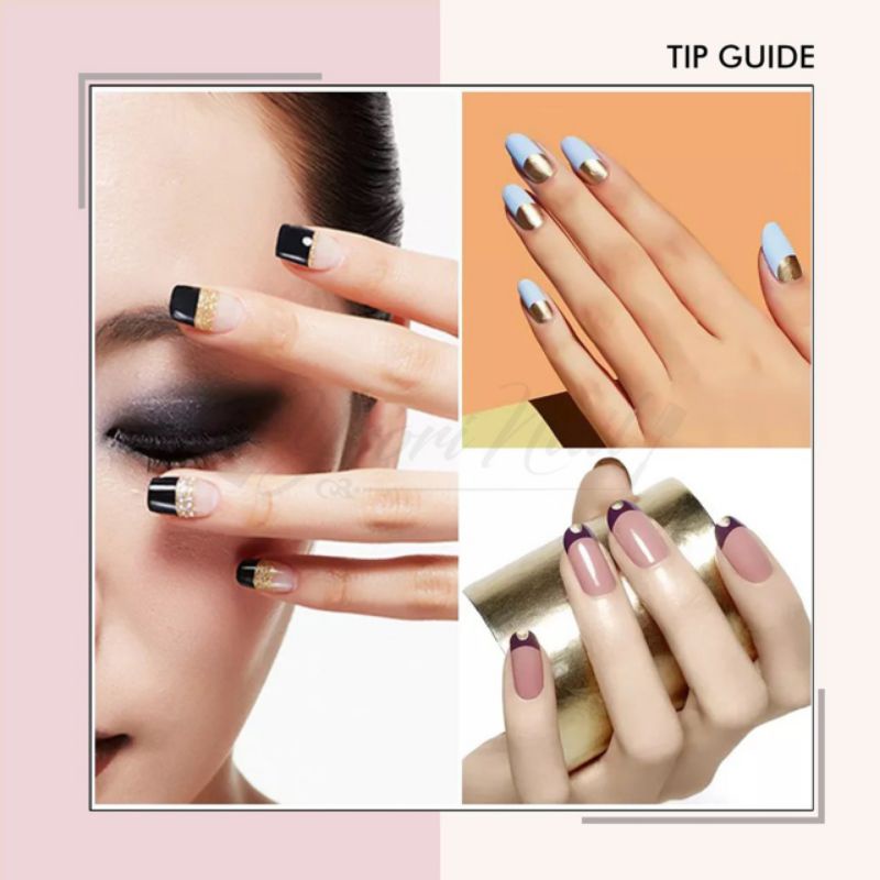 Tip nail guide sticker kuku stiker nail art french menicure pedicure sticker french manicure