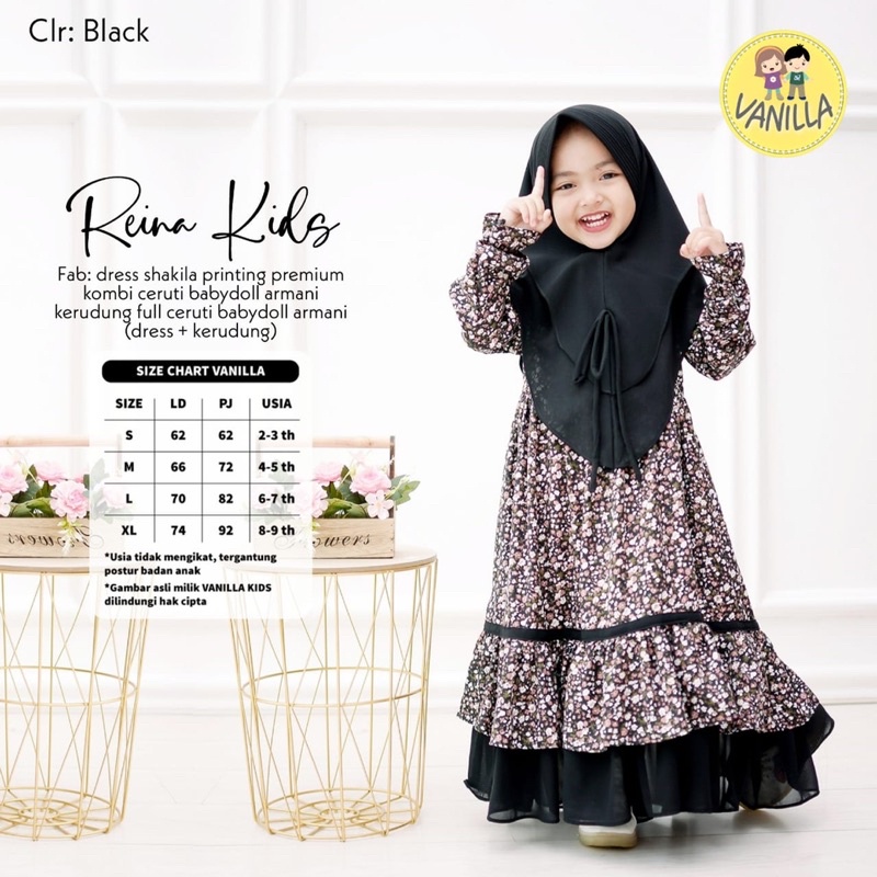 Gamis Syari Kids • REINA KIDS BY VANILLA HIJAB