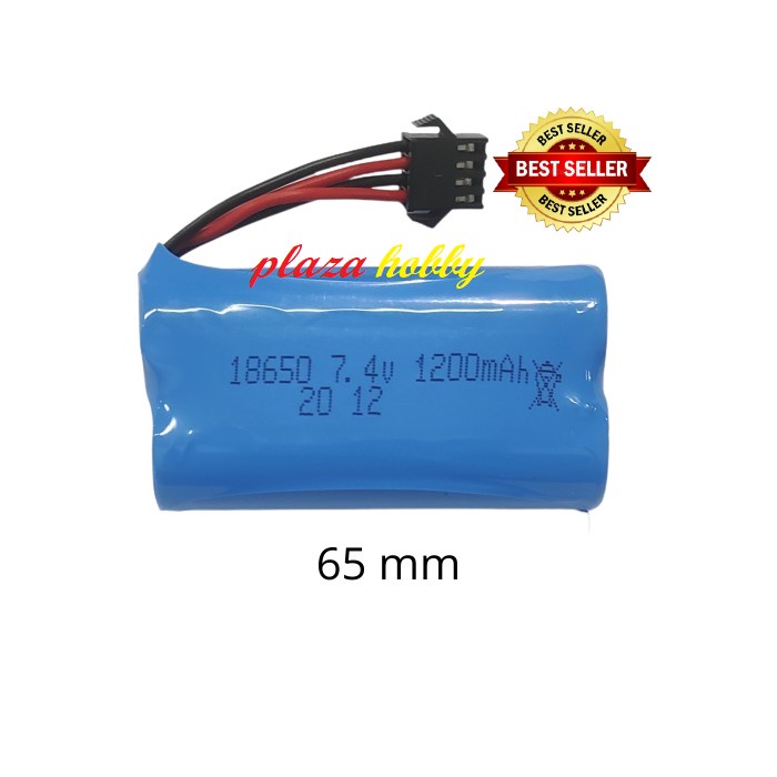 baterai mainan li-ion 18650 7.4V 1200mAh SM 4P rc car 1813 heliway
