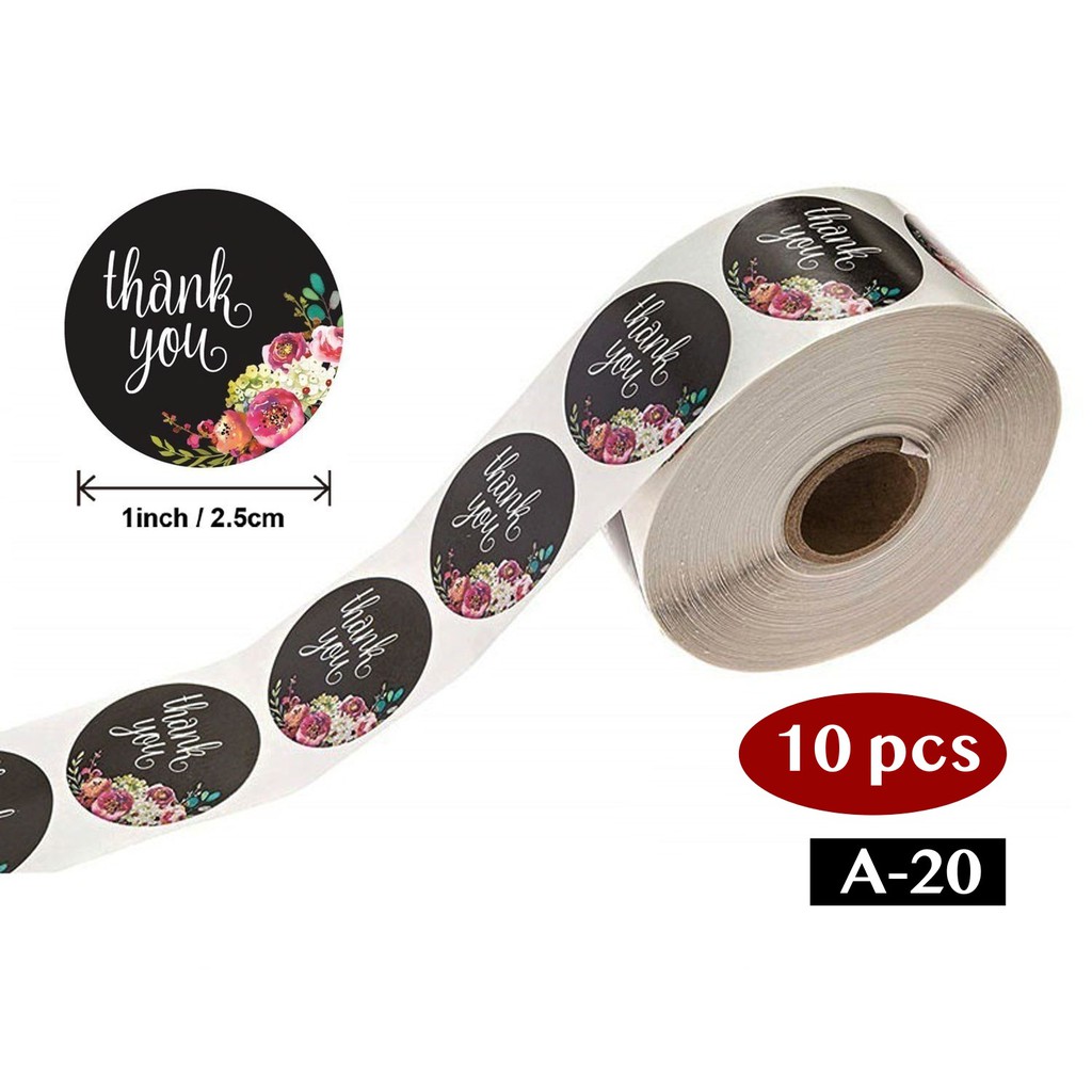 AliMaMa - STIKER THANK YOU 10 PCS - Sticker Terima Kasih Segel Olshop Online Shop Packaging Packing Souvenir Suvenir Import Murah Medan-A-20