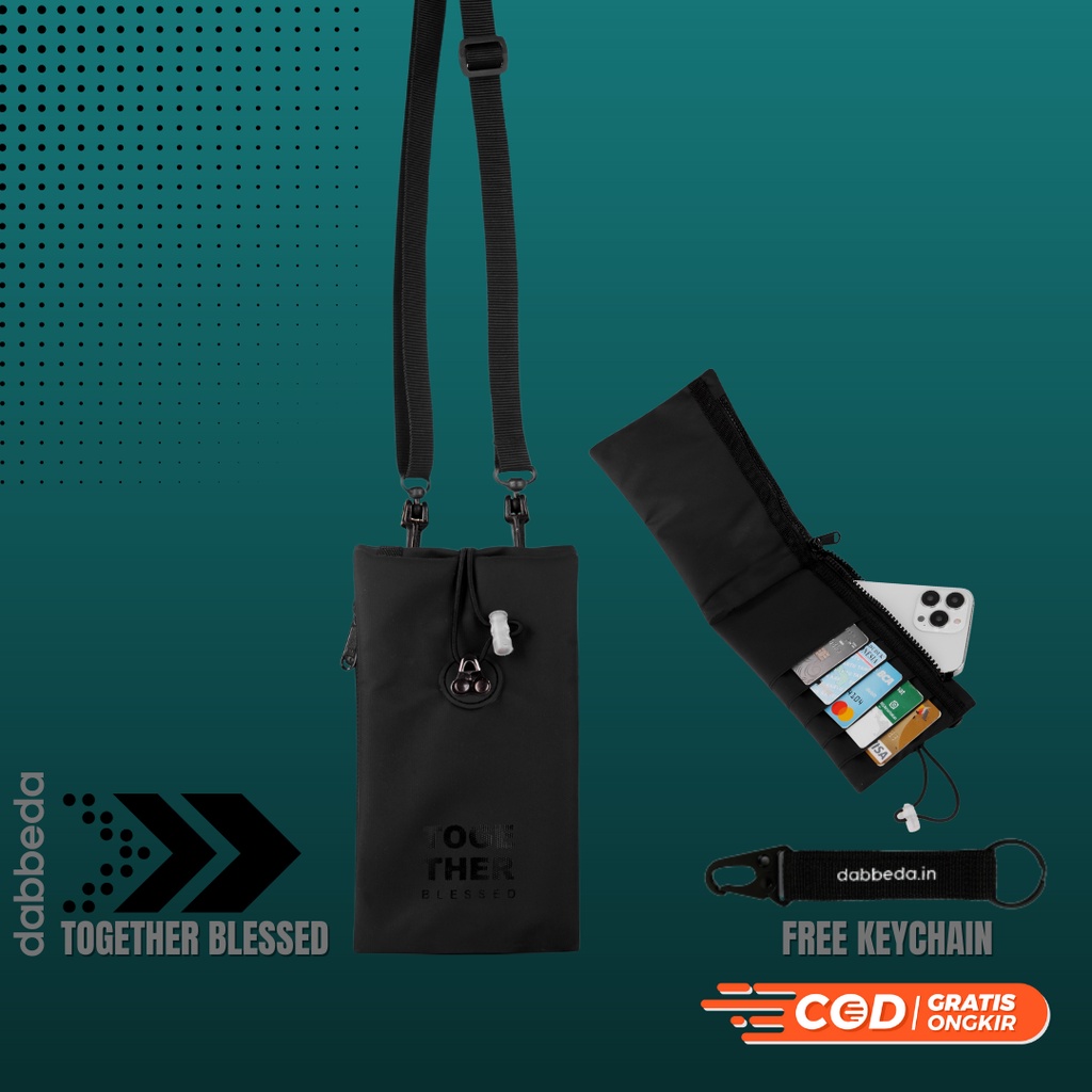 Hanging Wallet Pria Wanita Waterproof Dompet HP dan Uang Tas Dompet Gantung Leher Selempang Anti Air