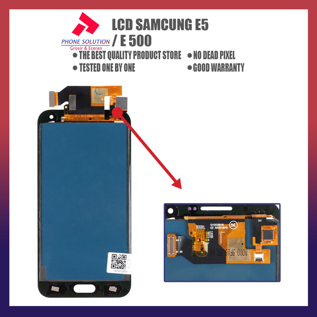 LCD Samsung E5 E500 Fullset Touchscreen Original 100% // Supplier LCD Samsung - Garansi 1 Bulan