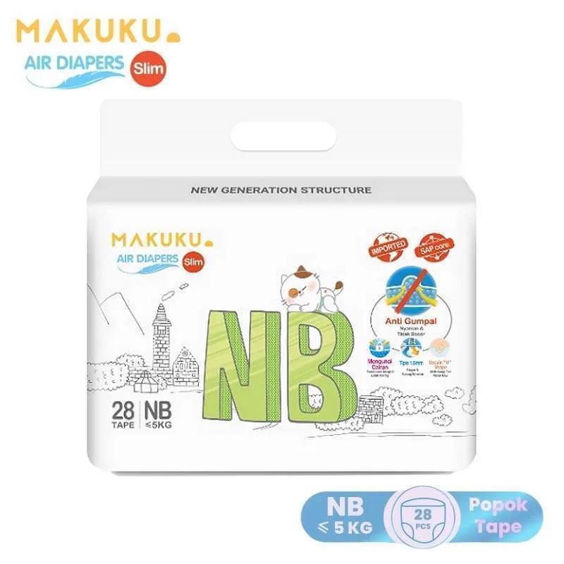 Makuku Air Diapers Tape NB28 (Setara Mamypoko Royal Soft)