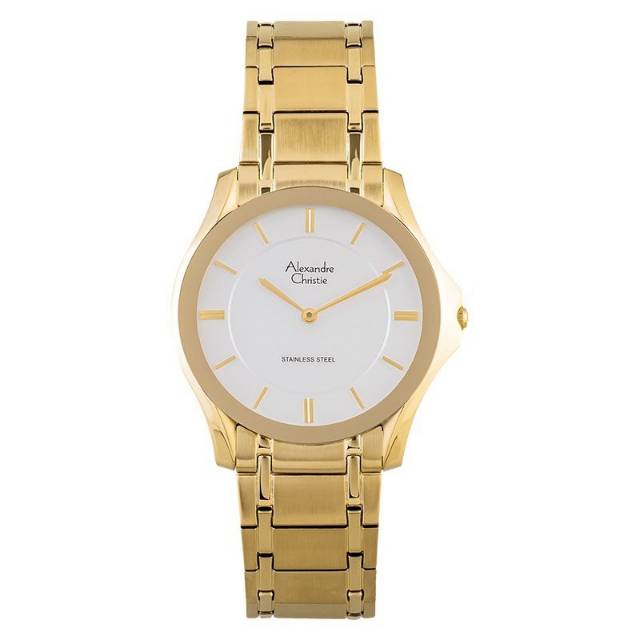 ALEXANDRE CHRISTIE PRIA CLASSlC SLIM AC 8605 MH ORIGINAL GOLD WHITE