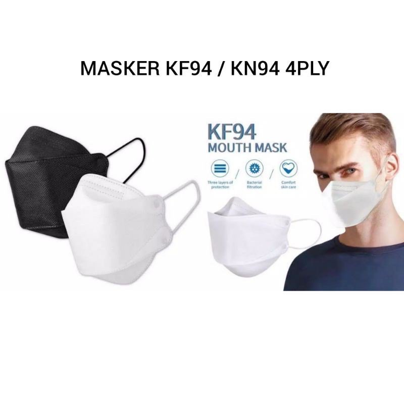 VOUZY || MASKER KF94 / Masker 3 Ply tebal / Masker Cantik / Masker BTS / Masker Kpop / Masker HITAM