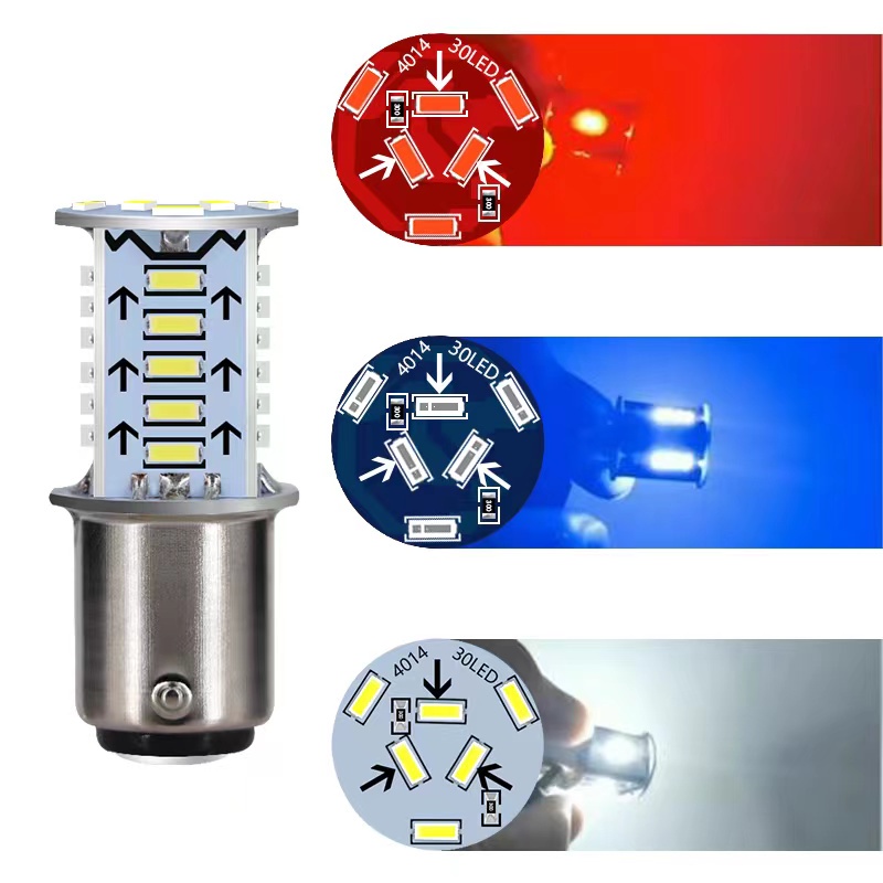 Bohlam Lampu Rem LED 1157 BAY15D 2 Mode P21 / 5W Untuk Belakang Motor