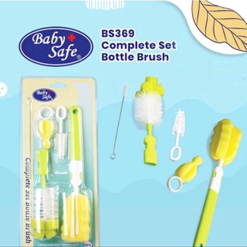 Baby Safe Sponge Bottle &amp; Teat Brush BS368 &amp; BS369