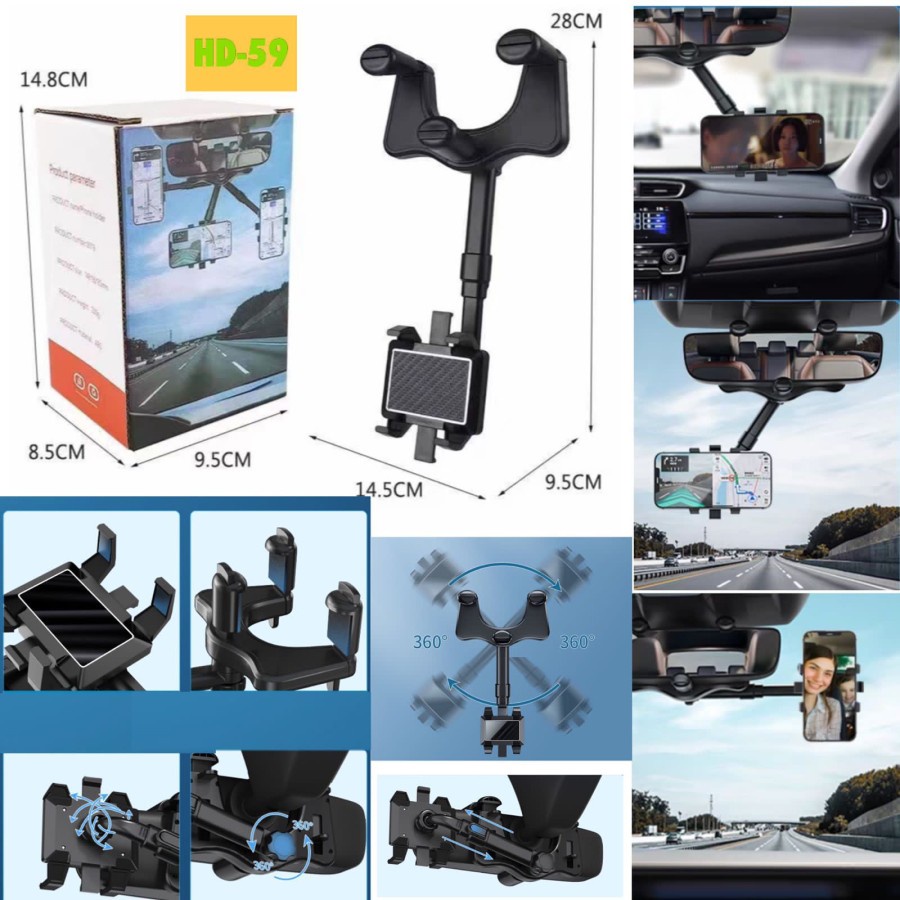 PROMO HOLDER MOBIL SPION VIBOX HD-59 STAND HP KACA SPION UNIVERSAL HD59
