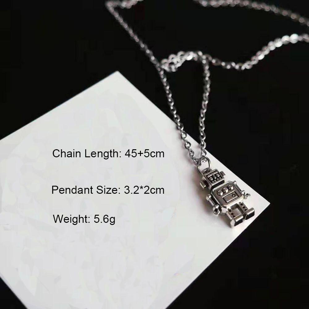 Kalung Choker Liontin Robot Mini Gaya Retro Vintage Untuk Hadiah Valentine Wanita