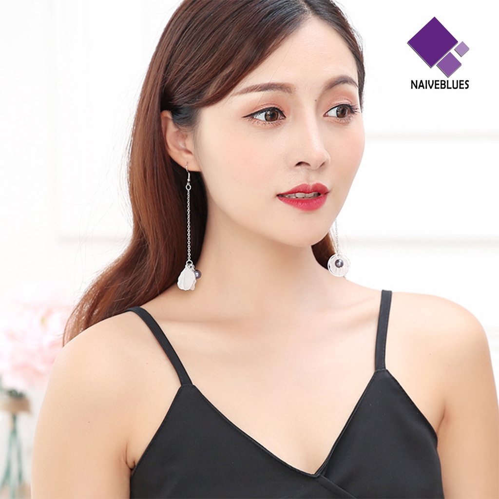 1 Pasang Anting Kait Gantung Wanita Desain Kelopak Bunga Bell Untuk Pesta Pernikahan