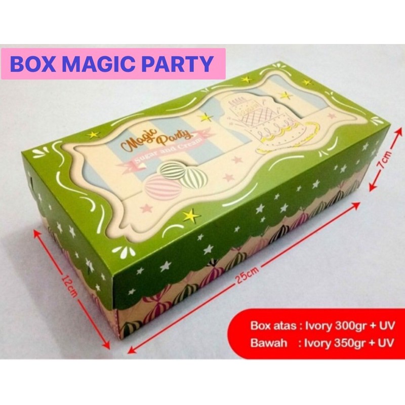 

Box Magic Party - Kotak Dus Packaging Kue Bolu Lapis Brownies Hampers Gift