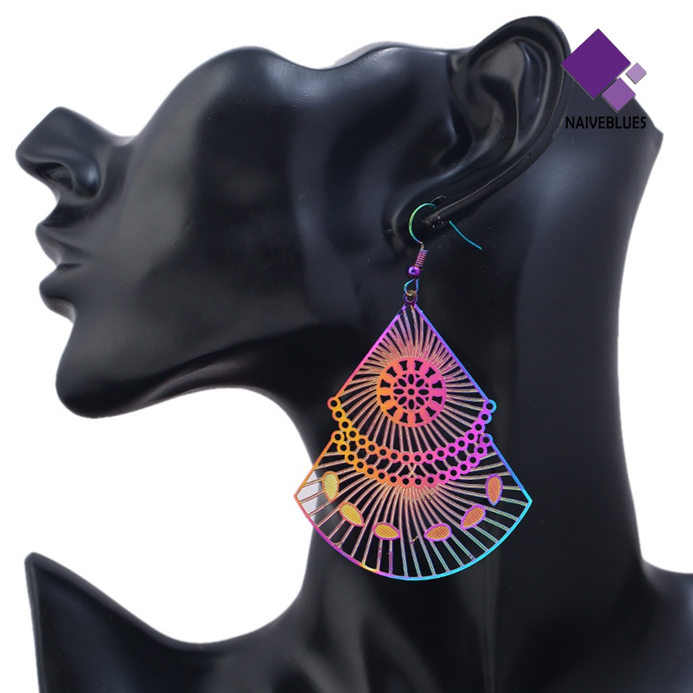 Anting Kait Model Hollow Out Multicolor Untuk Wanita