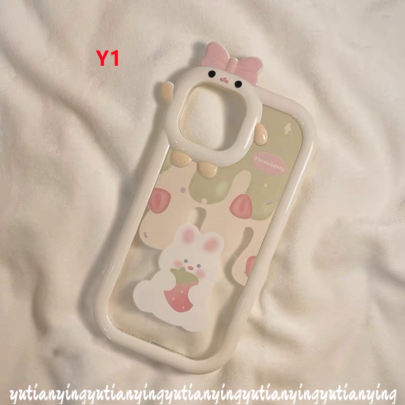 Casing Couple Ice Cream Bunny Bear Oppo A17 A15 A76 A96 A54 A16 A31 A3s A7 A5s A12 A17K A53 A74 A95 A16K A52 A5 A9 A57 2022 A5 A16s A11 A15S Reno 4F 5F 5 7 Lensa Little Monster Sarung Cover Sarung