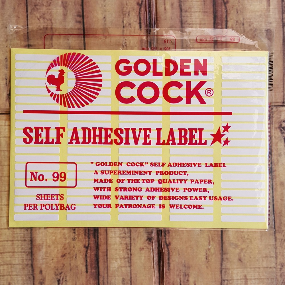 Label Golden Cock No. 99 - Self Adhesive Label 99 - Correction Sticker - Tip - ex Kertas