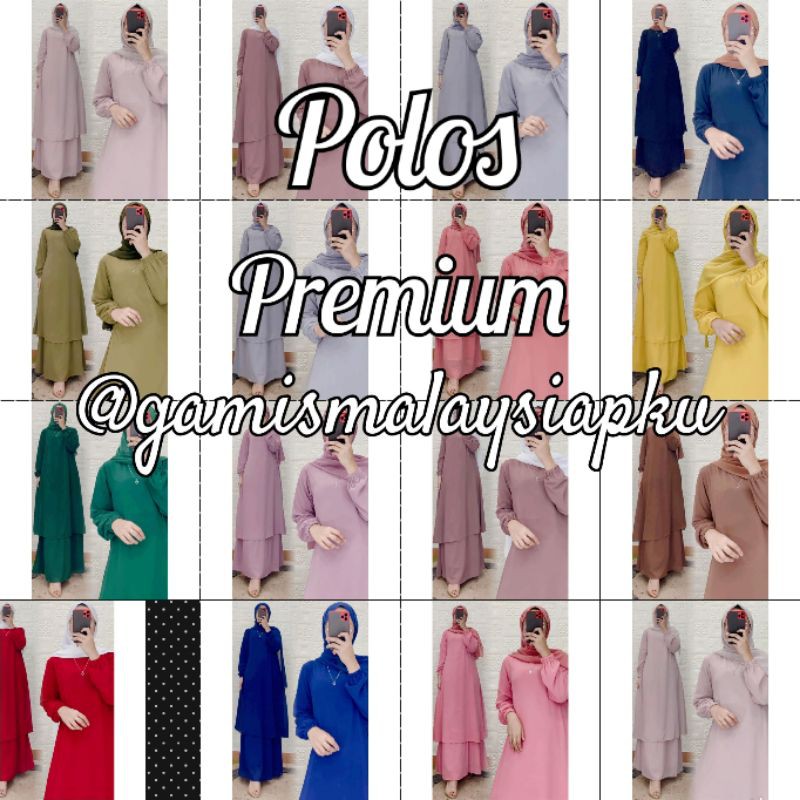 Gamis Kurung Malaysia Polos Premium