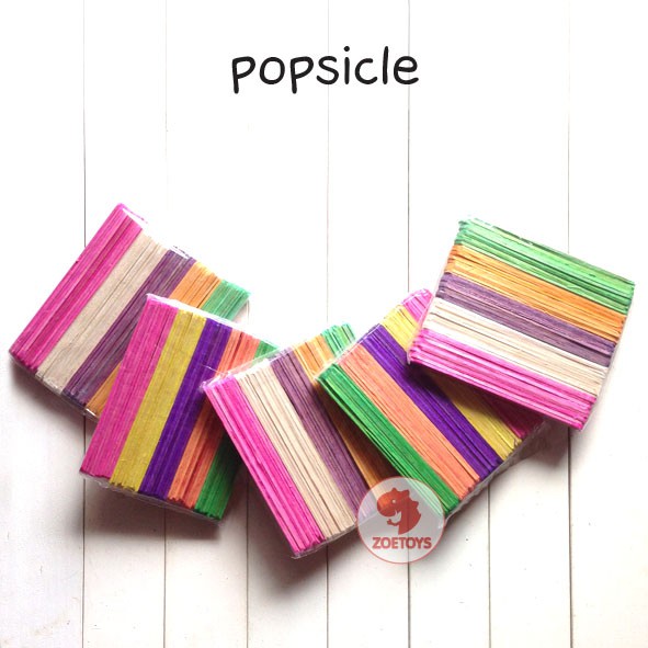 Zoetoys Popsicle  warna natural Stik  Kayu untuk Es  Krim 