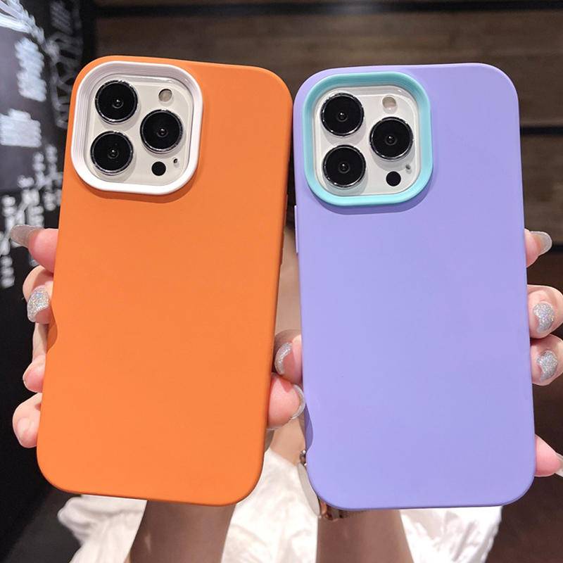 For iPhone 11 12 13 Pro Max 3 in 1 Silicone Phone Case For iPhone11 iPhone12 iPhone13 Soft Shockproof Bumpepr Back Cover