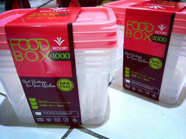 Kotak Makan Victory Food Box 1000ml Clear Beli 2 Set Lebih Hemat