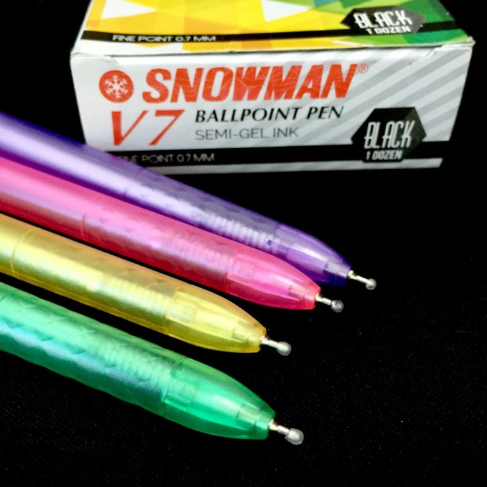 

Promo Bulan Ini (1 Lusin ) Pulpen Snowman V-7 Promo