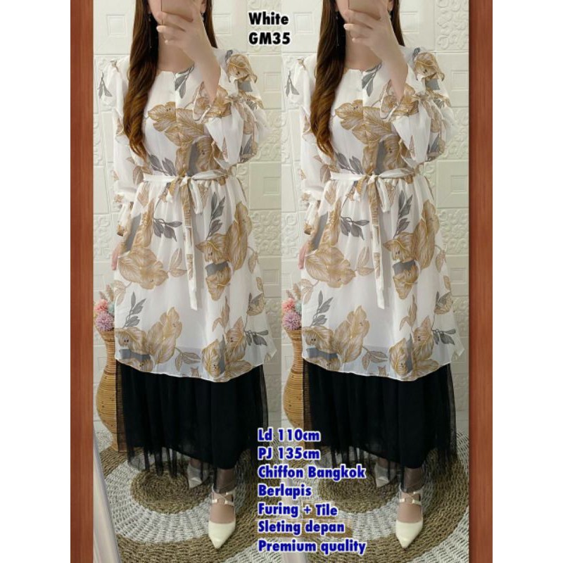 Restock dress bangkok import sifon GM35