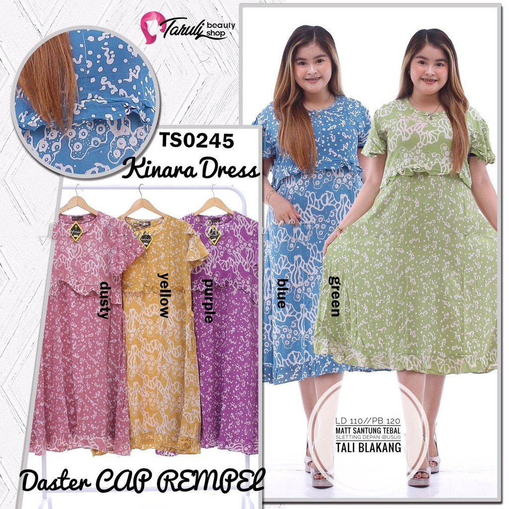 BAJU WANITA PREMIUM / KIRANA DASTER CAP REMPEL / DASTER KAIN SANTUNG TEBAL TS0245