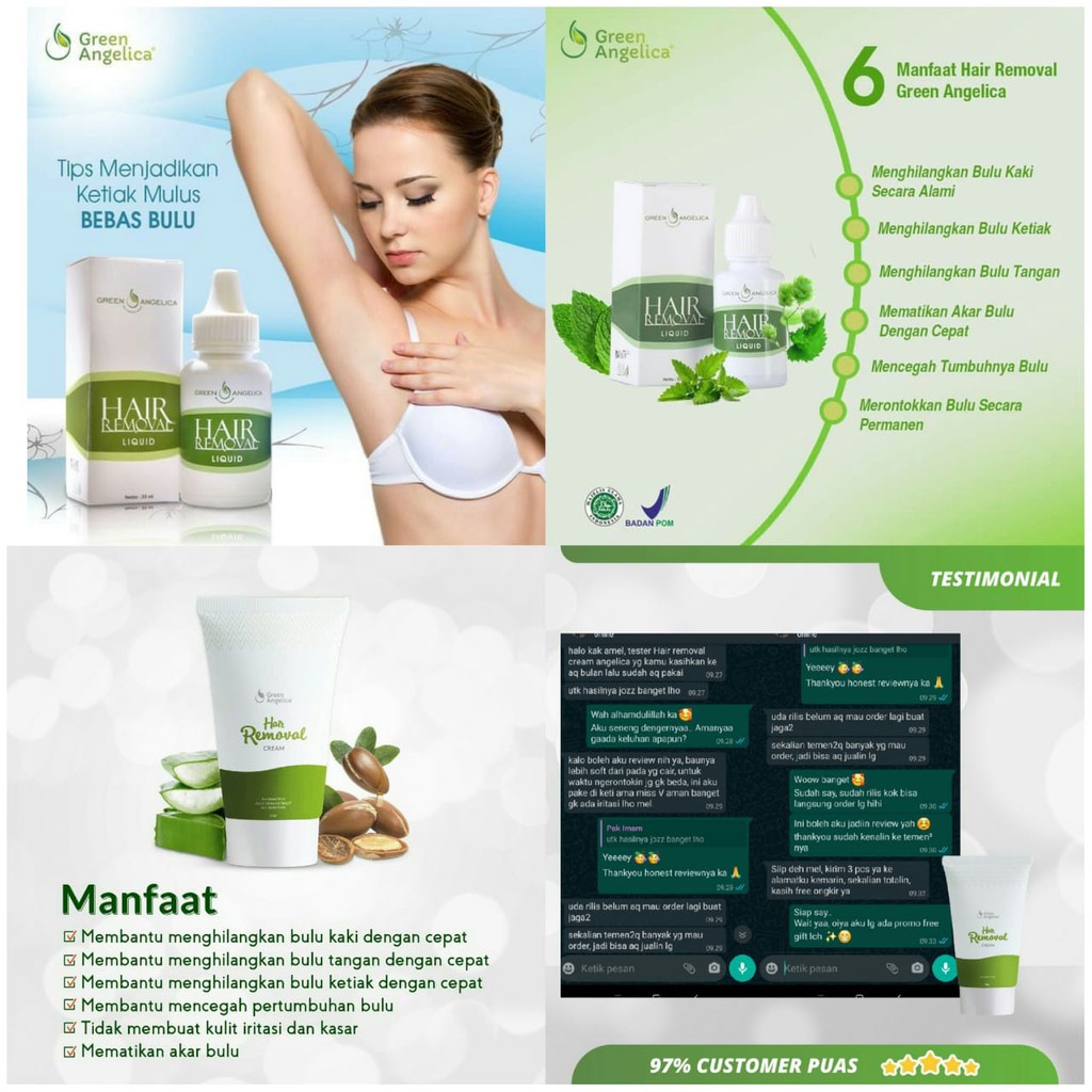 GREEN ANGELICA HAIR REMOVAL PERONTOK BULU ORIGINAL