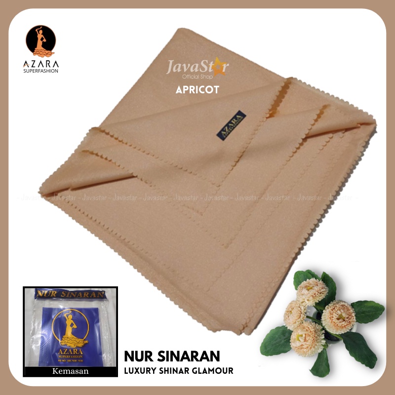 (GROSIR COD) Jilbab Azara luxury NUR sinar glamour Laser Cut kerudung hijab segiempat glowing-Apricot