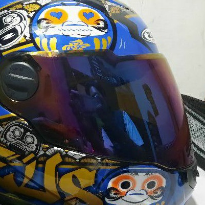 Visor Iridium Rainbow(Blue purple) Zeus 811/813 Bekas.