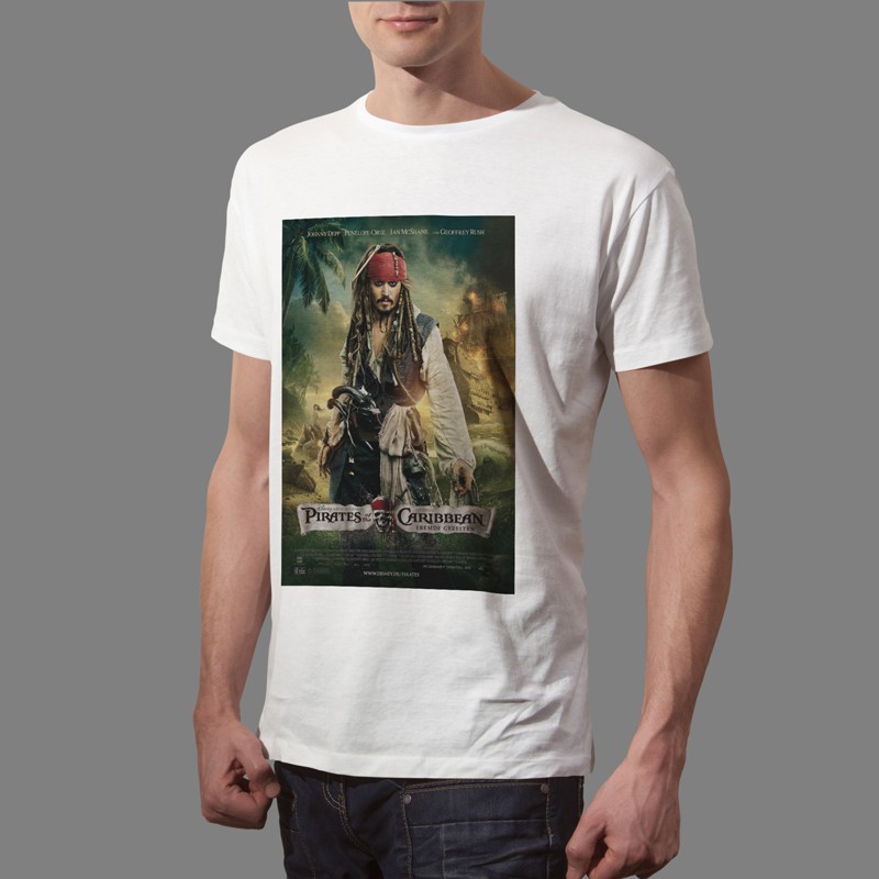 Kaos Pirates of The Caribbean Tshirt Casual Bahan Katun Unisex T-Shirt