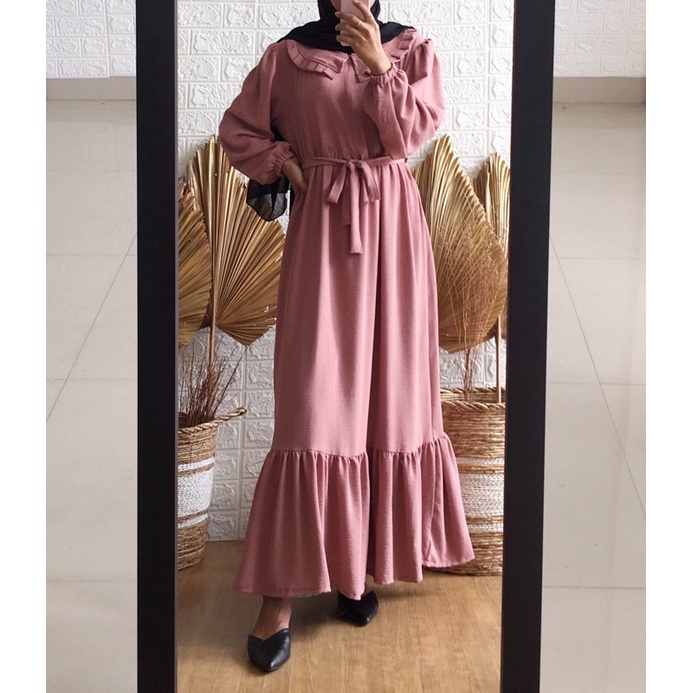 Ixora Dress SW - Gamis Wanita Murah - Gamis Kekinian - Gamis Polos