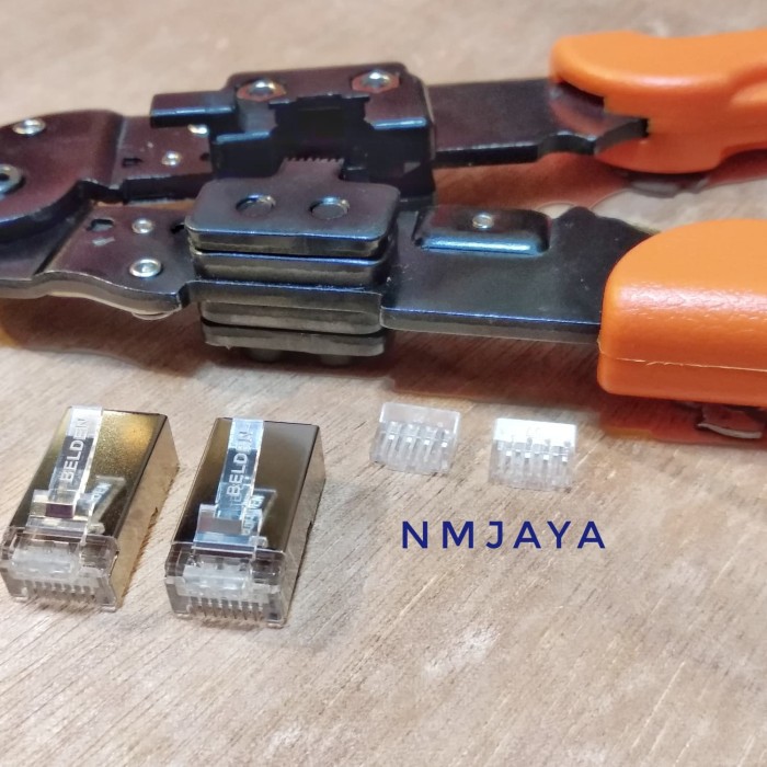 Belden Kabel Lan Outdoor STP Cat6 35 meter dicrimping rj45 stp Cat6 Belden Original 50106F Warna Hitam