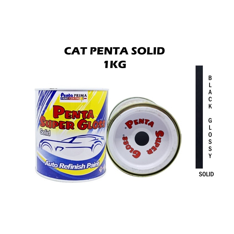 CAT PENTA BLACK 0020 1 Kg - cat mobil hitam - cat penta hitam - cat hitam innova hitam honda - cat penta super gloss