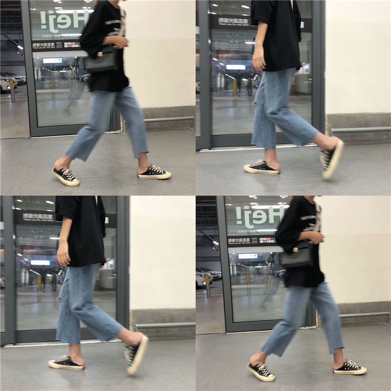 New  murah celana jeans panjang wanita high waist robek